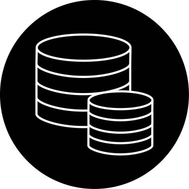 Veri Depolama Vektörü Kabartma Simgesi Tasarımı