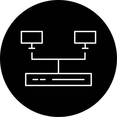 Yerel Ağ Vektörü Glyph Simgesi Tasarımı 