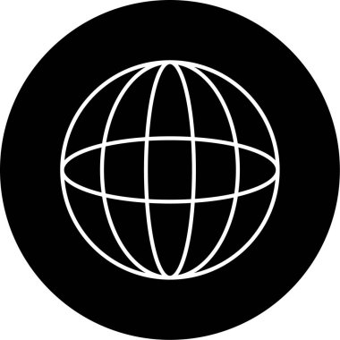 Global Ağ Vektörü Glyph Simgesi Tasarımı