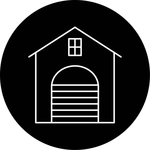 Garage Vector Glyph Icon Design — Stockvektor