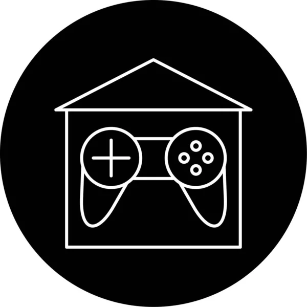 Centro Juegos Vector Glyph Icon Design — Archivo Imágenes Vectoriales