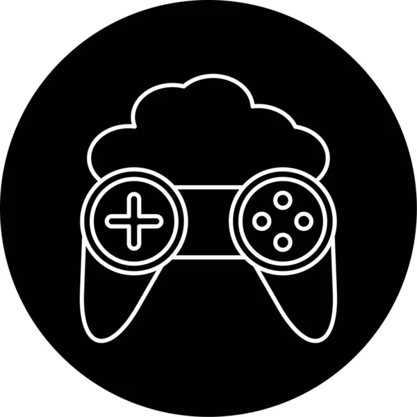 Gaming Cloud Vector Glyph Diseño Iconos — Archivo Imágenes Vectoriales