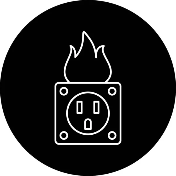Fire Electricity Vector Glyph Icon Design — Stock vektor