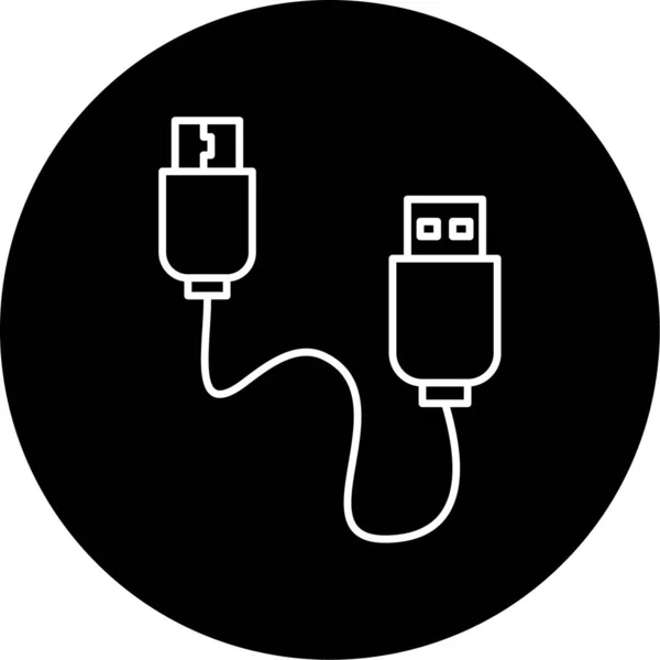 Kabel Vector Glyph Icoon Ontwerp — Stockvector