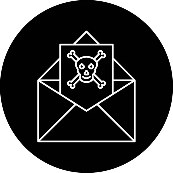 Email Virus Vector Glyph Icoon Ontwerp — Stockvector