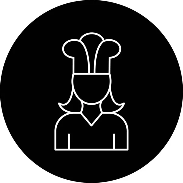 Lady Chef Vector Glifo Icono Diseño — Vector de stock