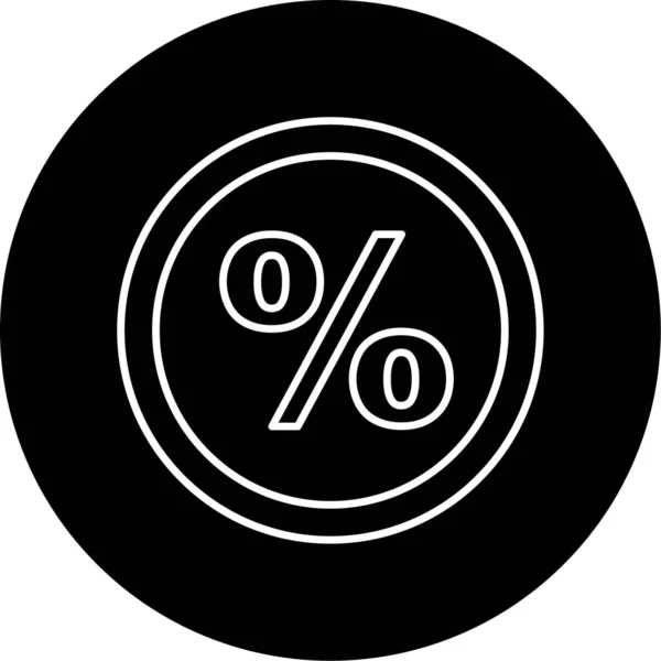 Percentage Vector Glyph Icon Design — ストックベクタ