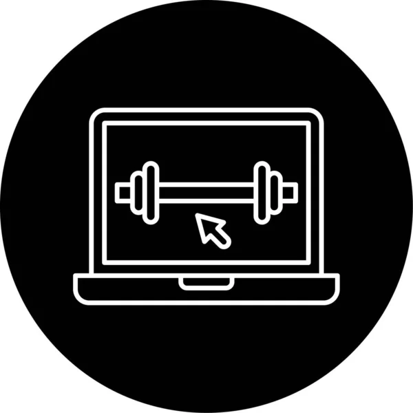Online Workout Vector Glyph Σχεδιασμός Εικονιδίων — Διανυσματικό Αρχείο