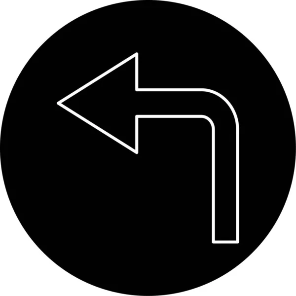 Turn Left Vector Glyph Icon Design — Stockvektor