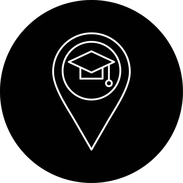 Localização Escola Vector Glyph Icon Design — Vetor de Stock
