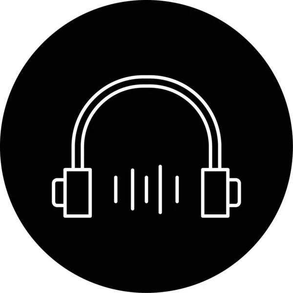 Headphones Vector Glyph Icon Design — Stockvector