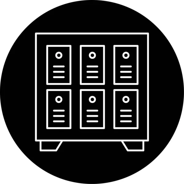 Lockers Vector Glyph Icon Design — Stockvektor