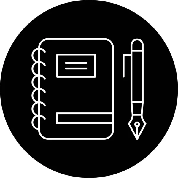 Notebook Vector Glyph Icon Design — Image vectorielle