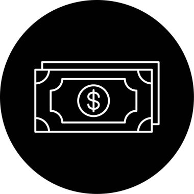 Para Vektörü Kabartma Simgesi Tasarımı