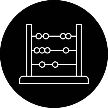 Abaküs Vektörü Kabartma Simgesi Tasarımı