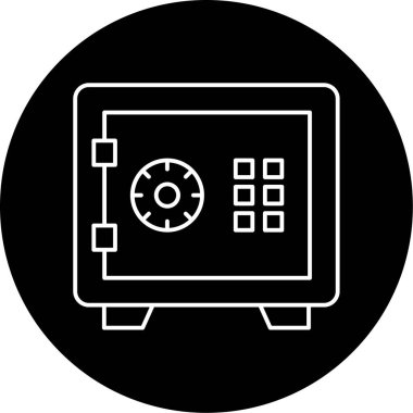 Güvenli Kutu Vektörü Kabartma Simgesi Tasarımı