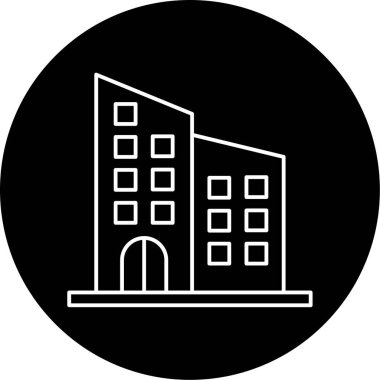 Office Building Vector Glyph Simge Tasarımı