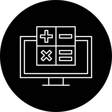 Yazılım Vektörü Glyph Simgesi Tasarımı Hesaplanıyor 