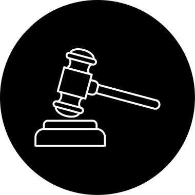 Gavel Vektör Şekil Simgesi Tasarımı