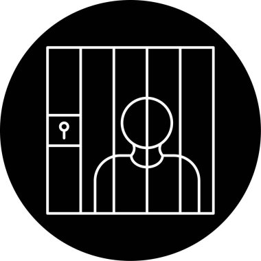 Mahkûm Vektör Kabartma Simgesi Tasarımı