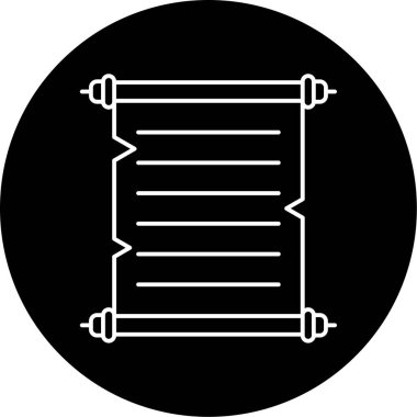 Antik Kaydırma Vektörü Kabartma Simgesi Tasarımı