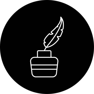 Inkwell Vektör Kabartma Simgesi Tasarımı