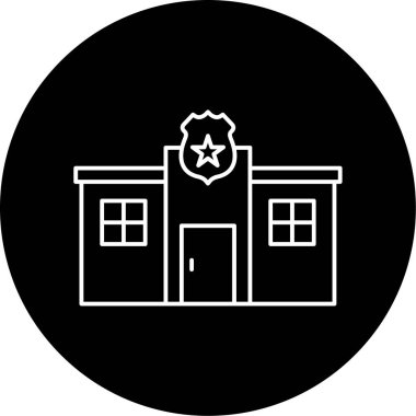 Polis Karakolu Vektör Simgesi Tasarımı