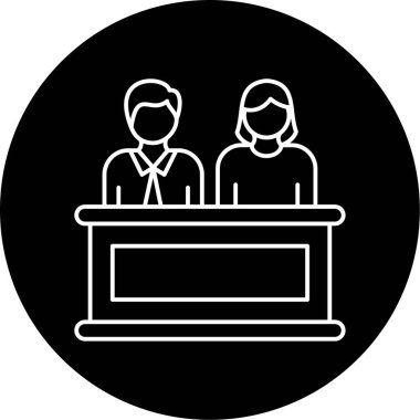 Jüri Vektörü Glyph Simge Tasarımı