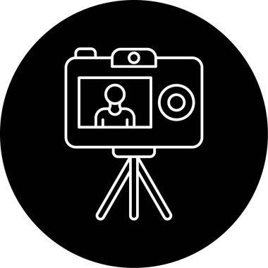 Video Kayıt Vektörü Glyph Simgesi Tasarımı