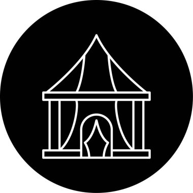 Sirk Çadırı Vektörü Kabartma Simgesi Tasarımı 