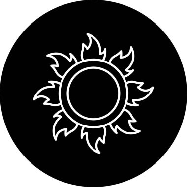 Ateş Vektörü Kabartma Simgesi Tasarımı