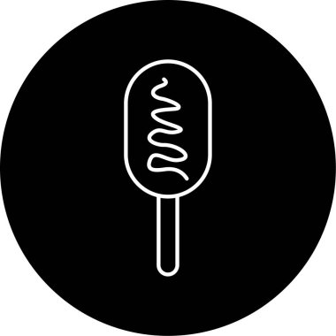 Corn Dog Vector Glyph Simgesi Tasarımı