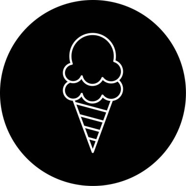 Dondurma Vektörü Kabartma Simgesi Tasarımı