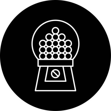 Sakız Topu Makinesi Vektör Sembol Tasarımı