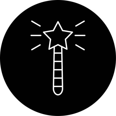 Sihirli Asa Vektörü Şekil Simgesi Tasarımı