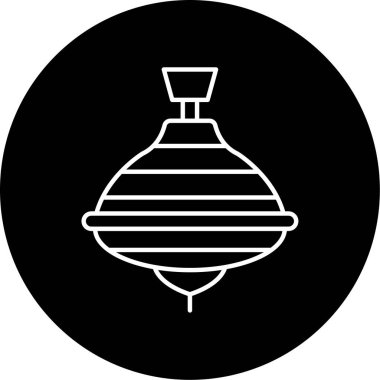 Dönen Üst Vektör Kabartma Simgesi Tasarımı