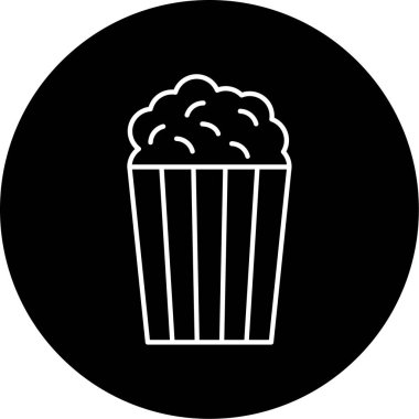 Patlamış Mısır Vektörü Kabartma Simgesi Tasarımı