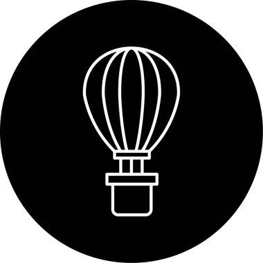 Hava Balonu Vektör Kabartma Simgesi Tasarımı