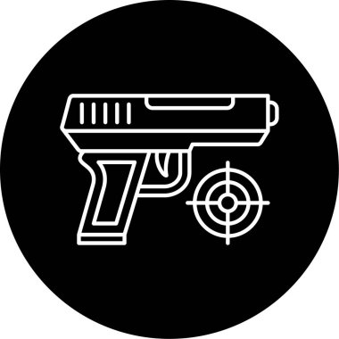 Atış Oyunu Vektörü Glyph Simgesi Tasarımı