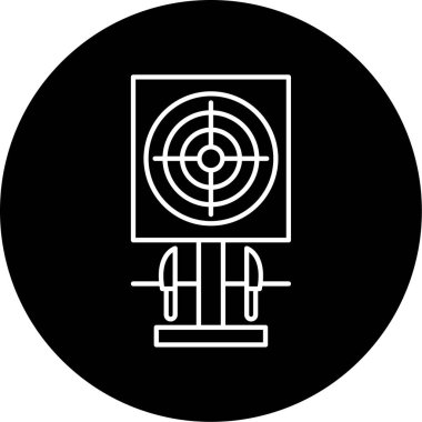 Bıçak Fırlatma Vektörü Kabartma Simgesi Tasarımı