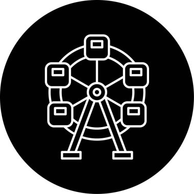  Dönme dolap Vektör Kabartma Simgesi Tasarımı