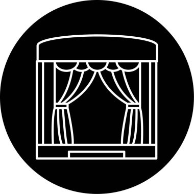 Sahne Vektörü Kabartma Simgesi Tasarımı