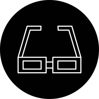 3B Gözlük Vektör Kabartma Simgesi Tasarımı