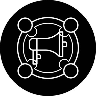 Bağlı Pazarlama Vektörü Glyph Simgesi Tasarımı