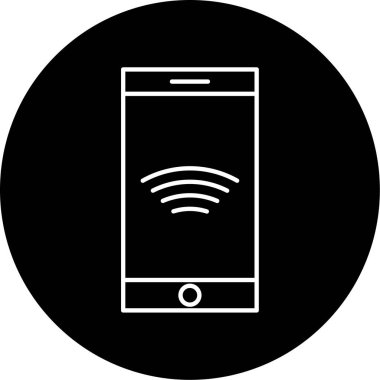 Mobil İnternet Vektör Kabartma Simgesi Tasarımı