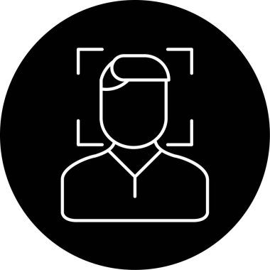 Yüz Tarama Vektörü Kabartma Simgesi Tasarımı