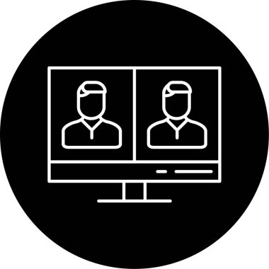 Telepresence Vektör Kabartma Simgesi Tasarımı  