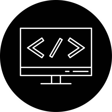 Yazılım Vektörü Glyph Simgesi Tasarımı