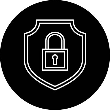 Güvenlik Vektörü Glyph Simgesi Tasarımı