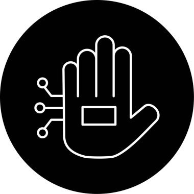 Kablolu Eldiven Vektör Kabartma Simgesi Tasarımı